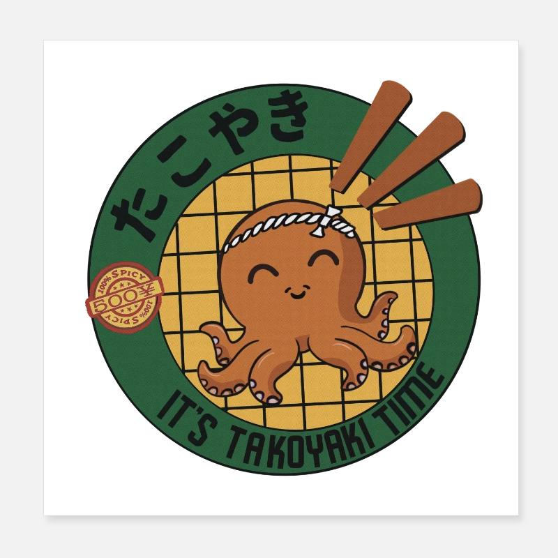 It's Takoyaki Time Poster 20x20 cm