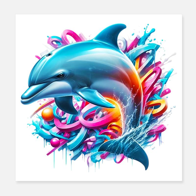 Dauphin Poster 20 x 20 cm