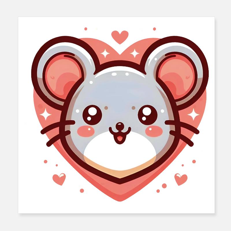 Mouse Heart Poster 8" x 8" (20x20 cm)