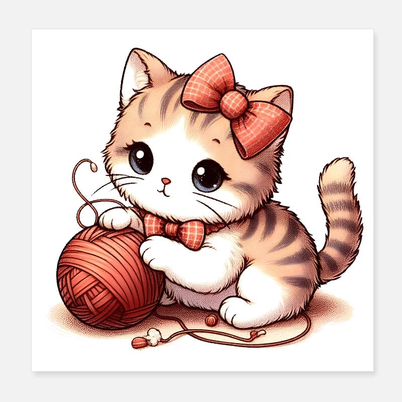 Cat Game Poster 8" x 8" (20x20 cm)