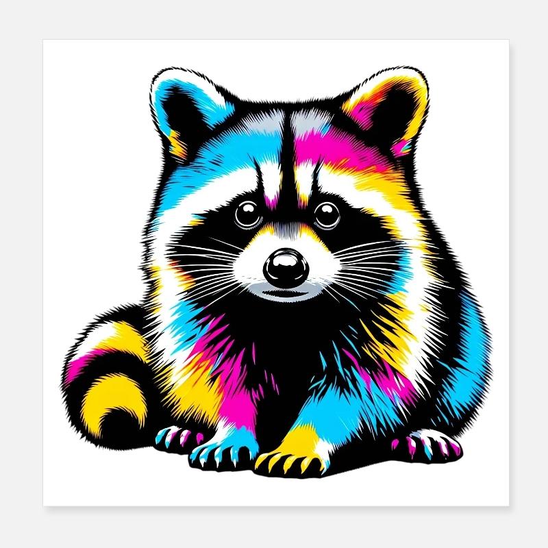 Raton laveur Poster 20 x 20 cm