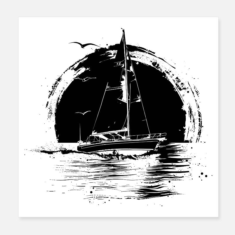 Dessin de voile Poster 20 x 20 cm