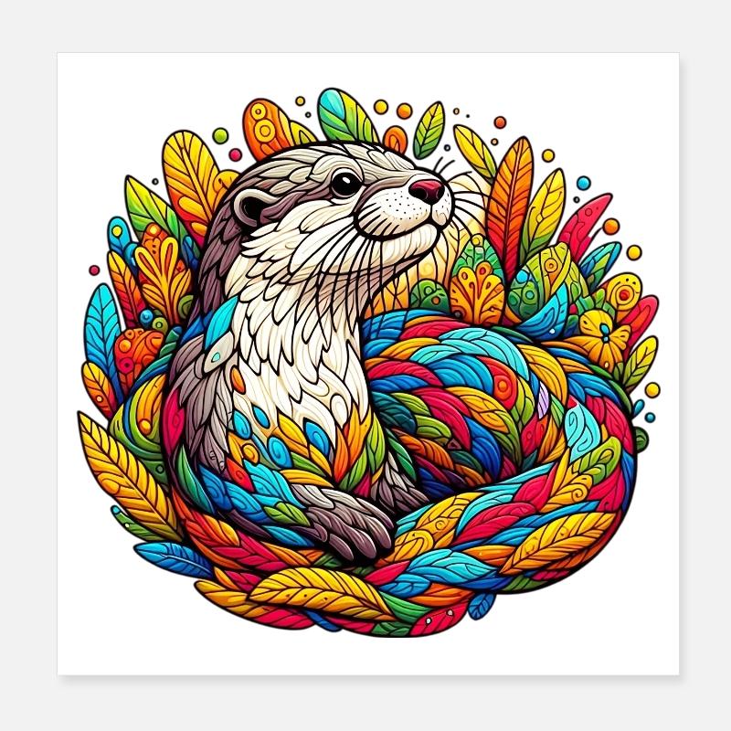 Otter Poster 8" x 8" (20x20 cm)