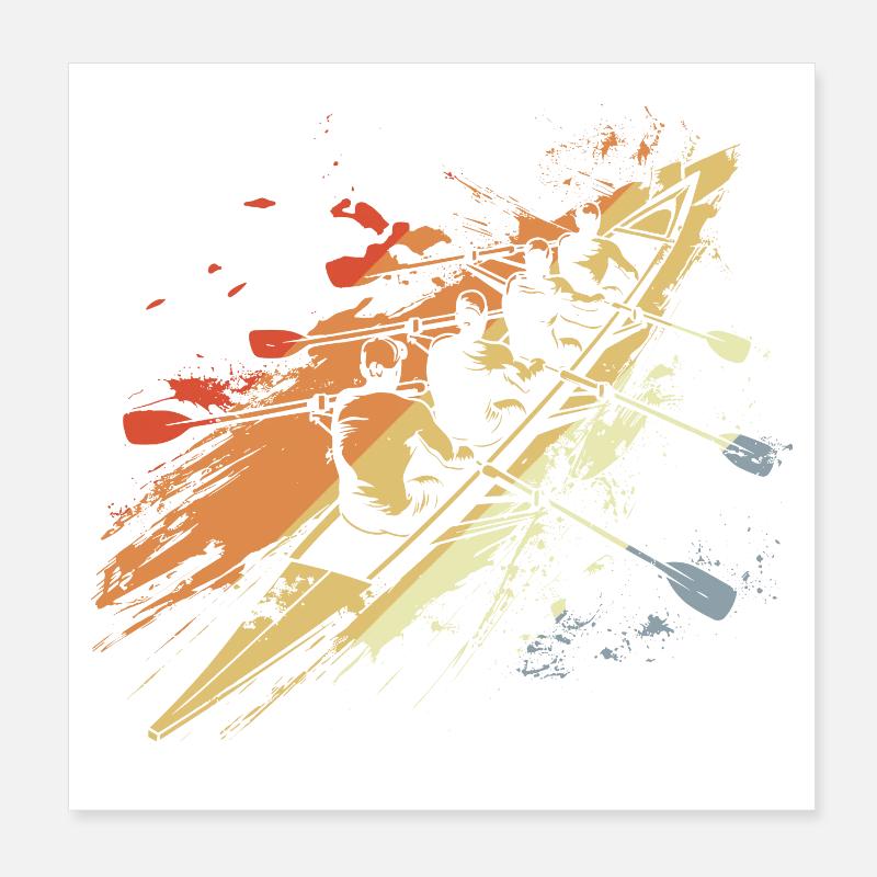 Retro Rowing Team Graphic Poster 8" x 8" (20x20 cm)