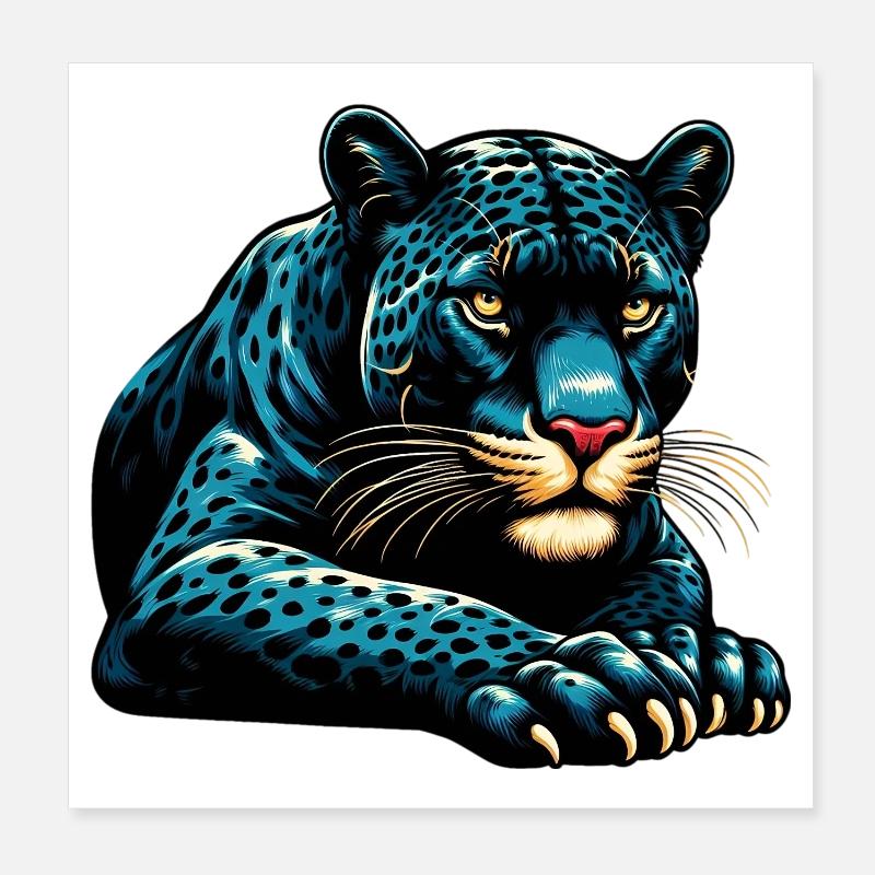Panther Poster 8" x 8" (20x20 cm)