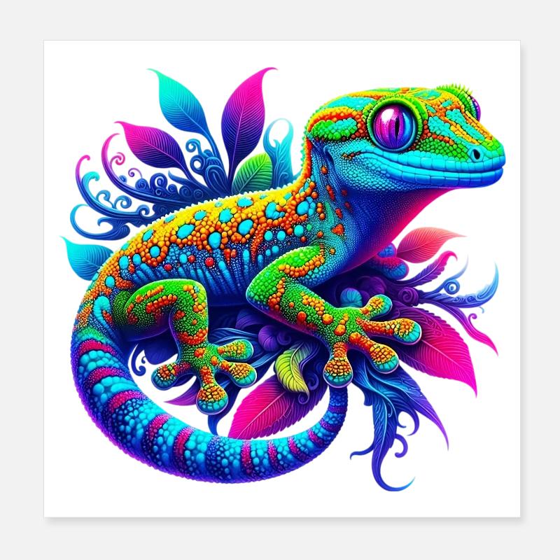 Gecko Poster 20x20 cm