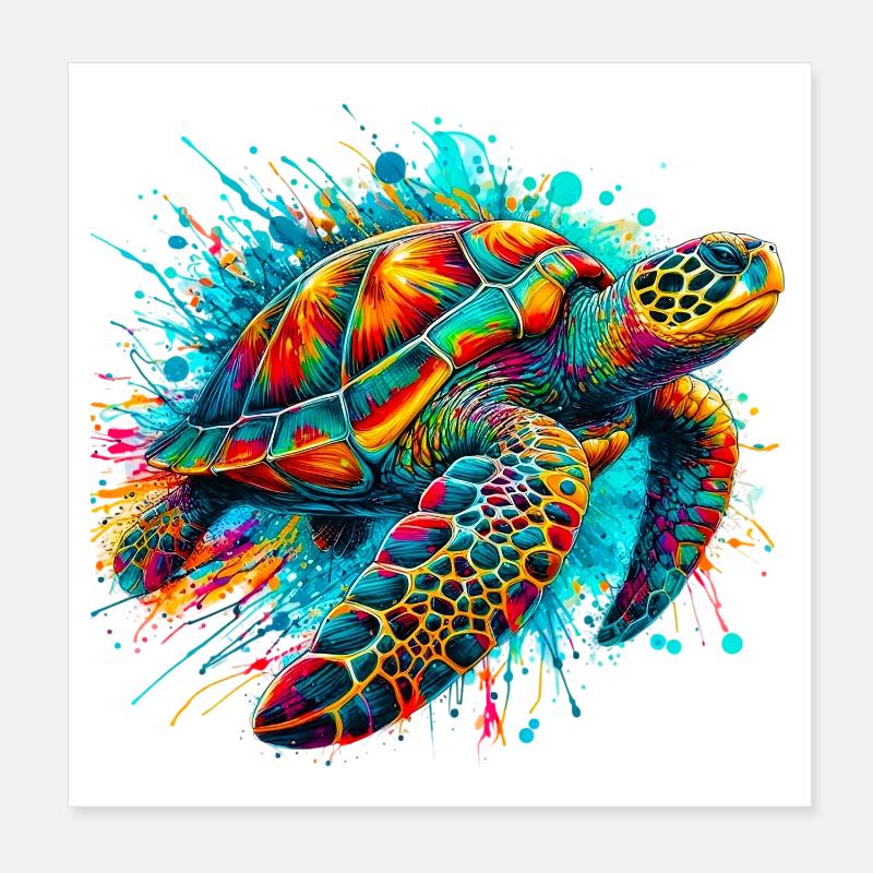 Tortue Poster 20 x 20 cm