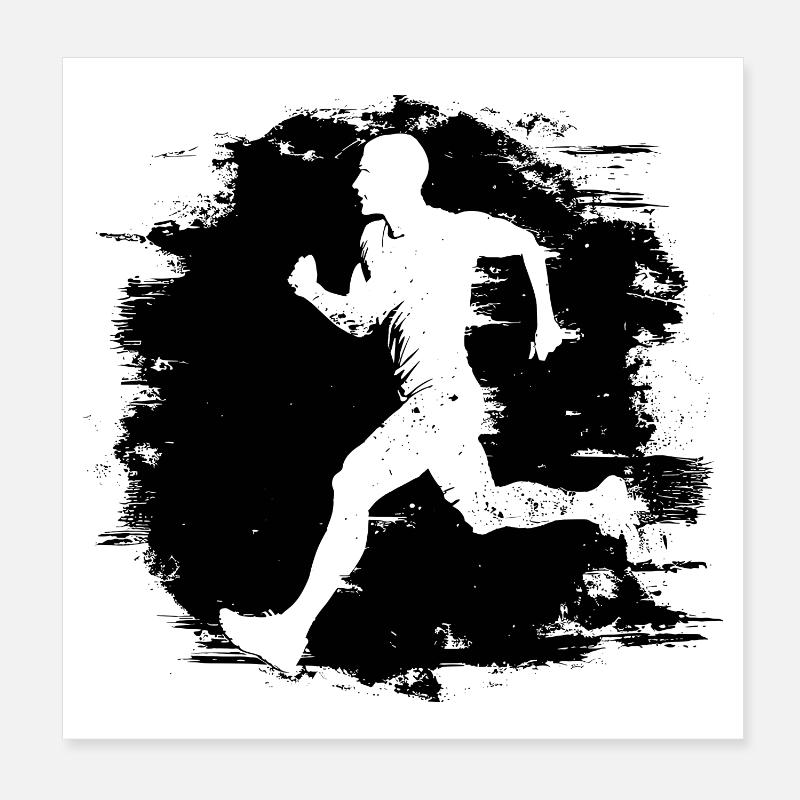 Garçon marathonien Poster 20 x 20 cm