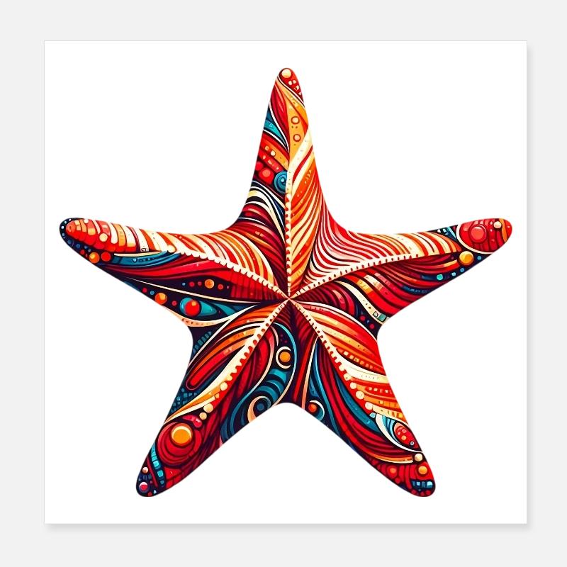 Seestern Poster 20x20 cm