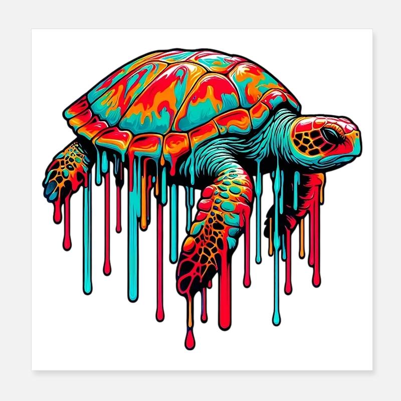Tortue Poster 20 x 20 cm