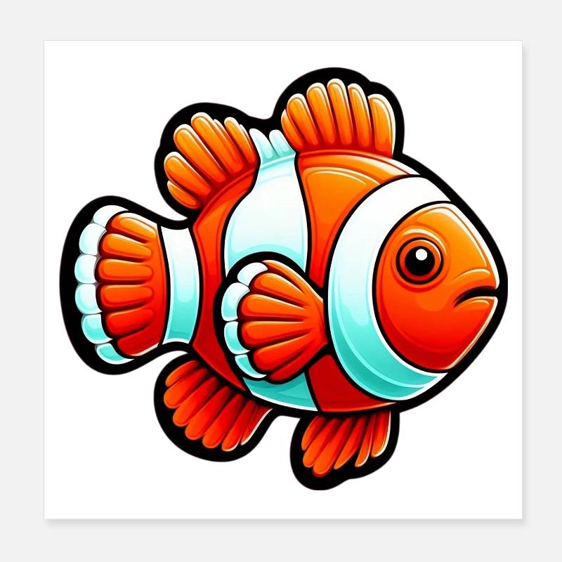 Poisson-clown Poster 20 x 20 cm