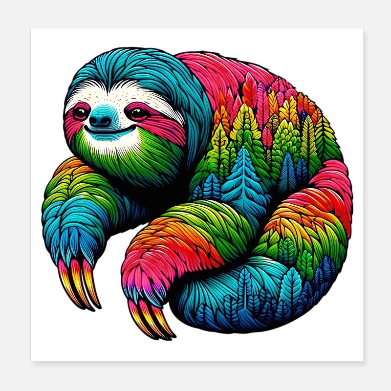 Faultier Poster 20x20 cm