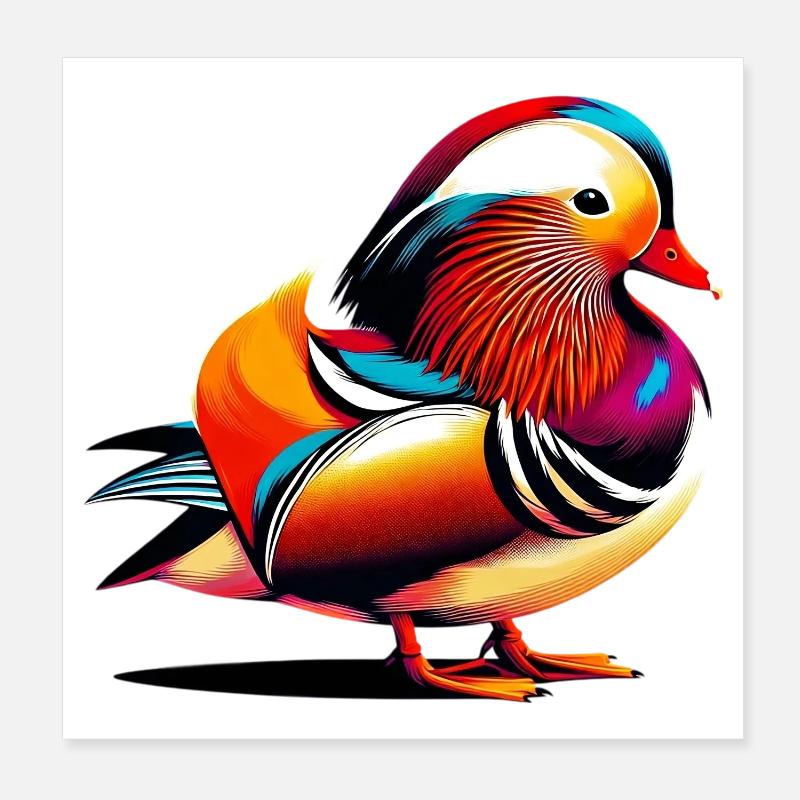 Canard mandarin Poster 20 x 20 cm