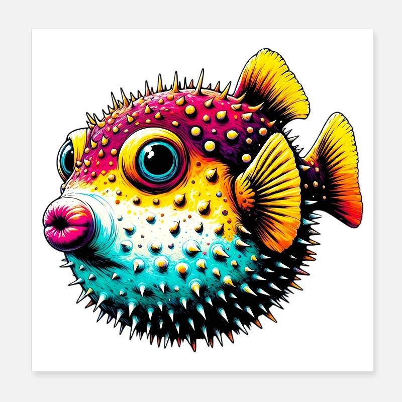 Kugelfisch Poster 20x20 cm