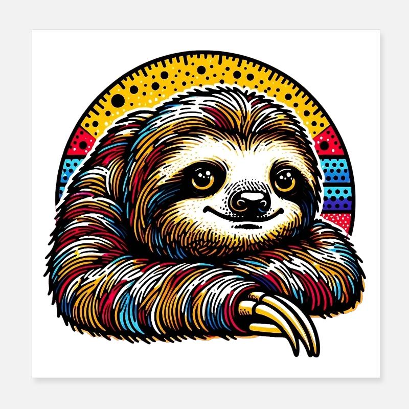 Faultier Poster 20x20 cm