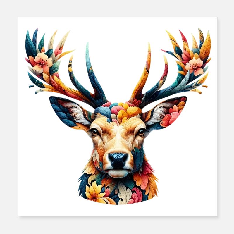 Hirsch Poster 20x20 cm