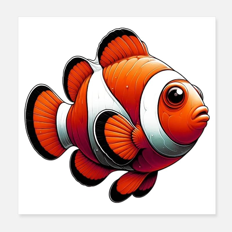 Poisson-clown Poster 20 x 20 cm