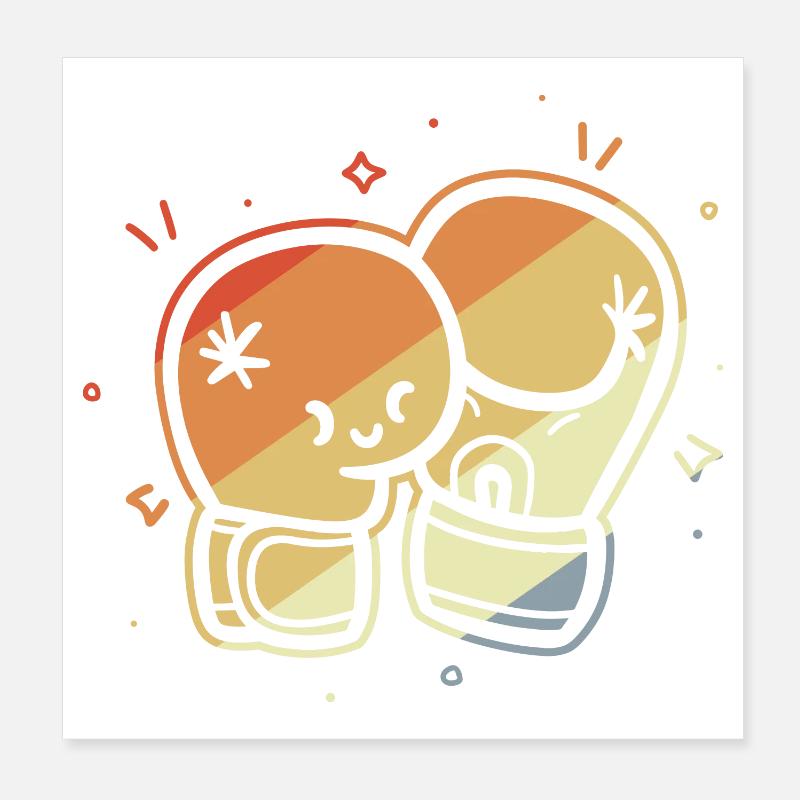 Vintage Boxhandschuhe Comic Poster 20x20 cm