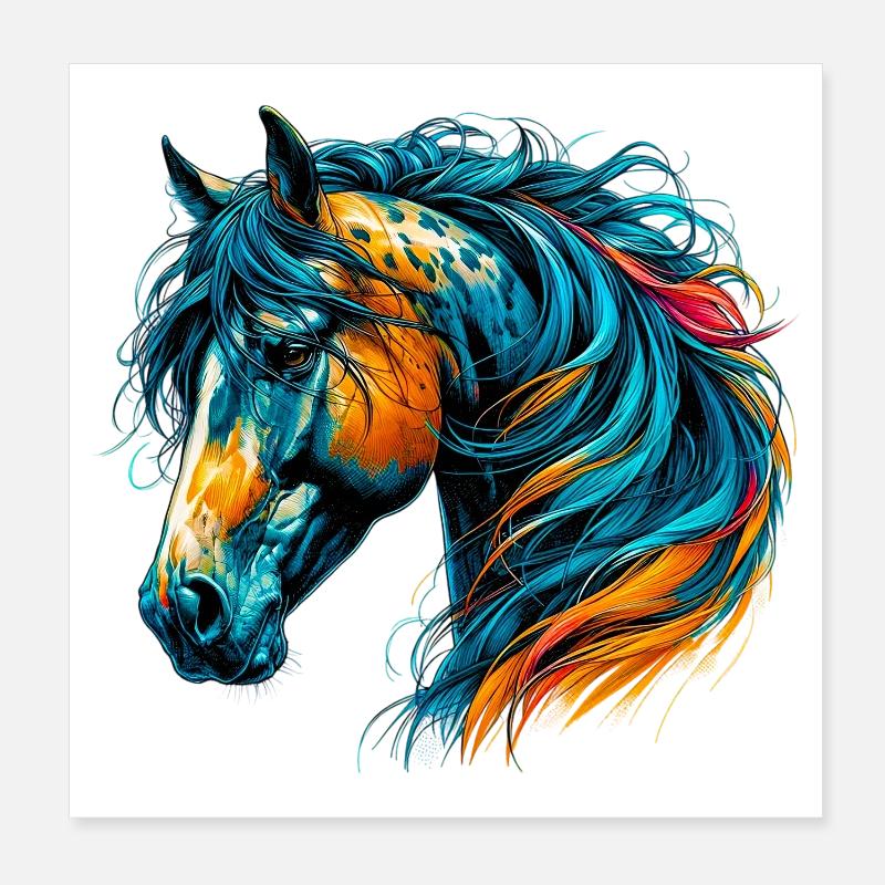 Cavallo Poster 20x20 cm