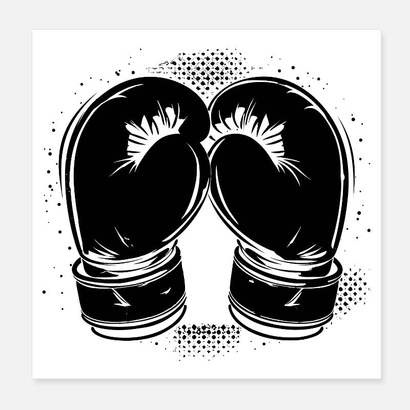 Boxing Gloves Sketch Poster 8" x 8" (20x20 cm)