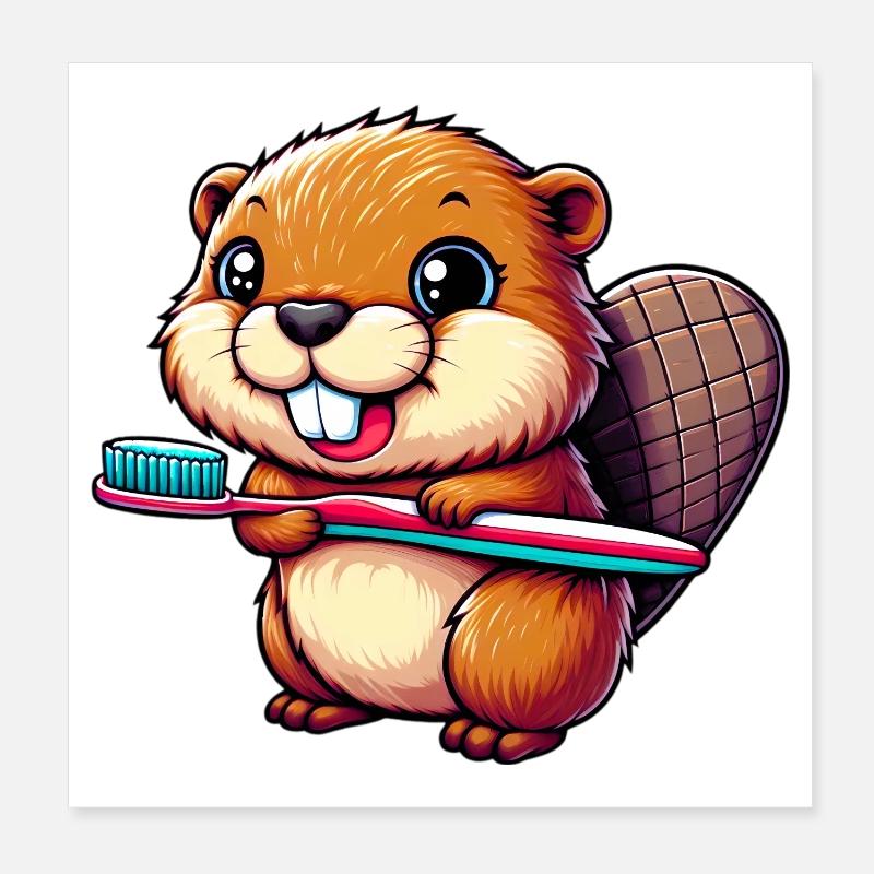 Castor Poster 20 x 20 cm