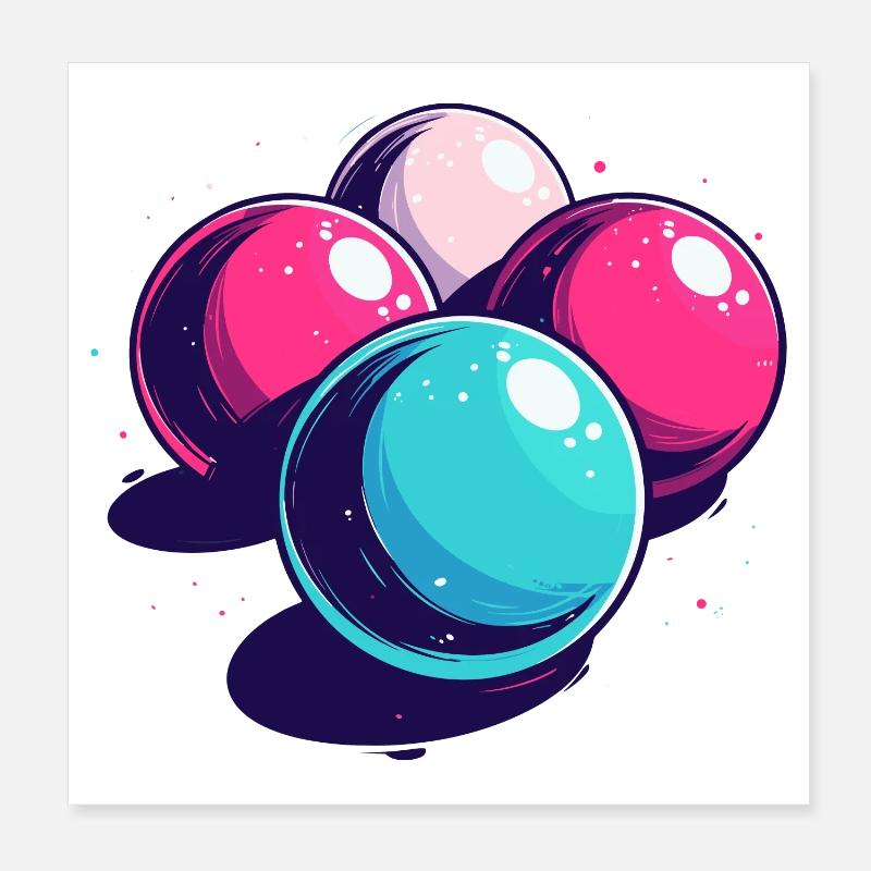 Billardkugeln Poster 20x20 cm