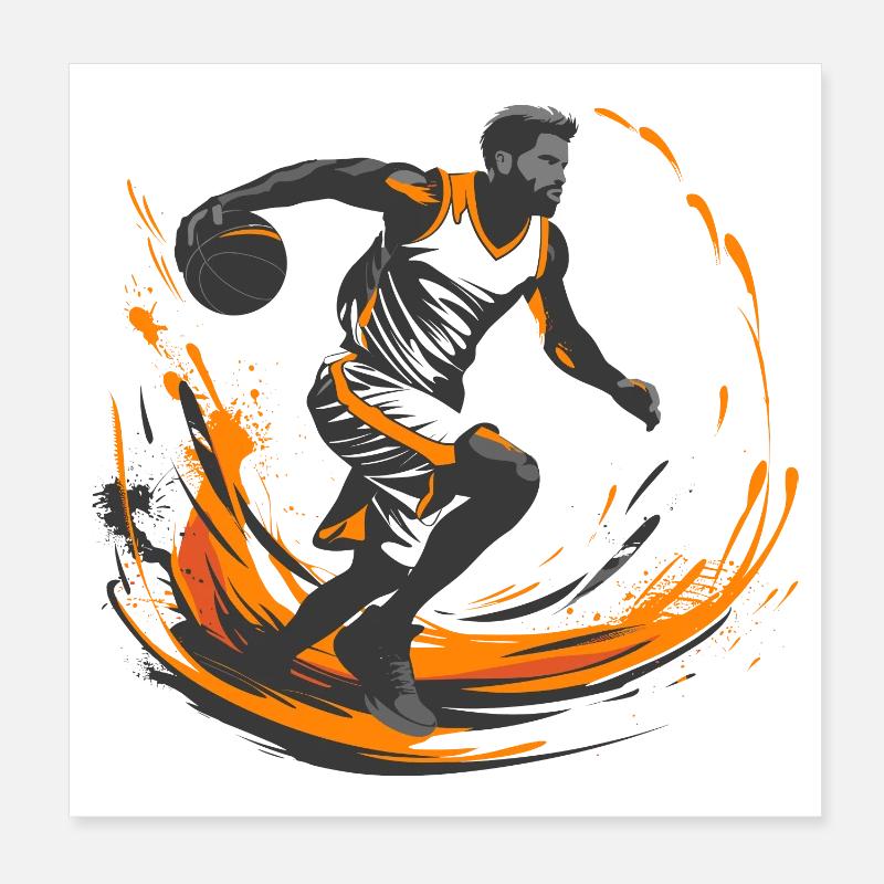 Basketteur Poster 20 x 20 cm