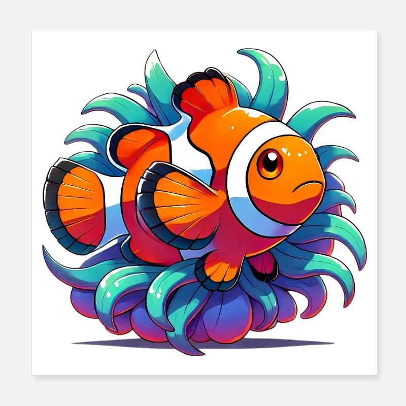 Clownfish Poster 8" x 8" (20x20 cm)
