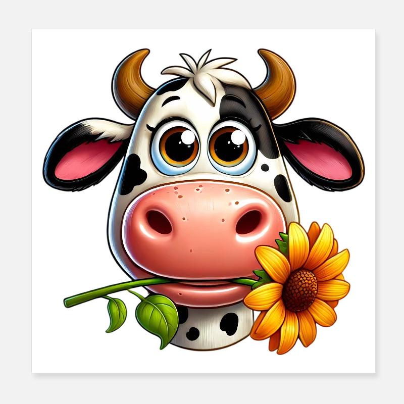 Vache Poster 20 x 20 cm