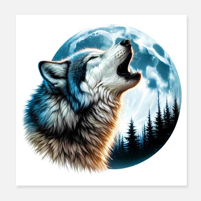 Loup Poster 20 x 20 cm