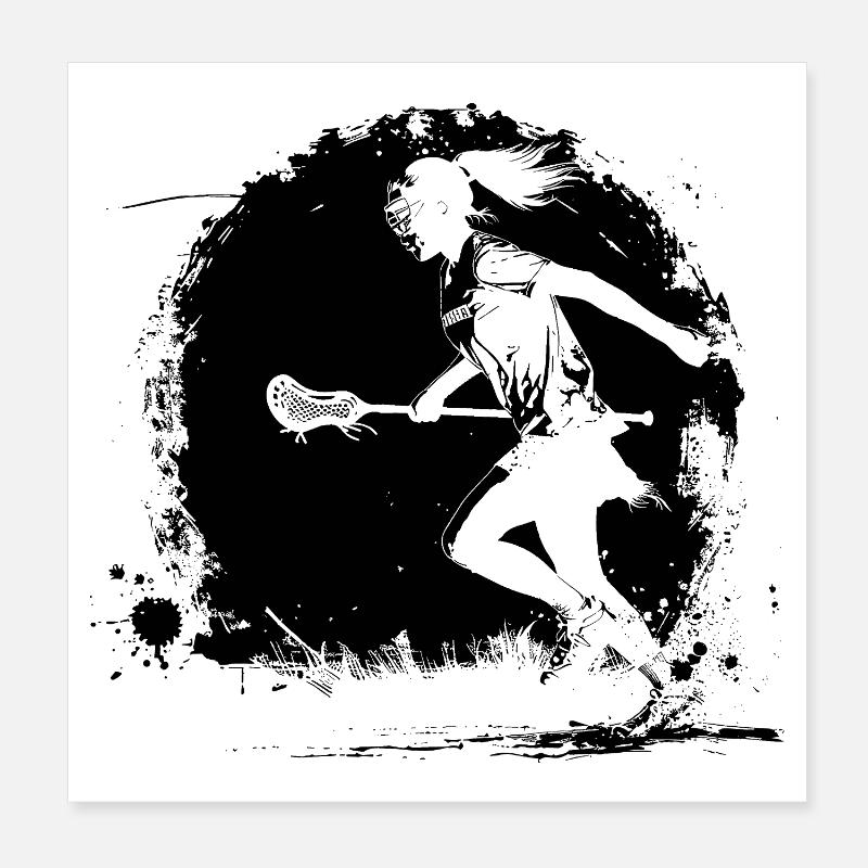 Lacrosse Player Poster 8" x 8" (20x20 cm)