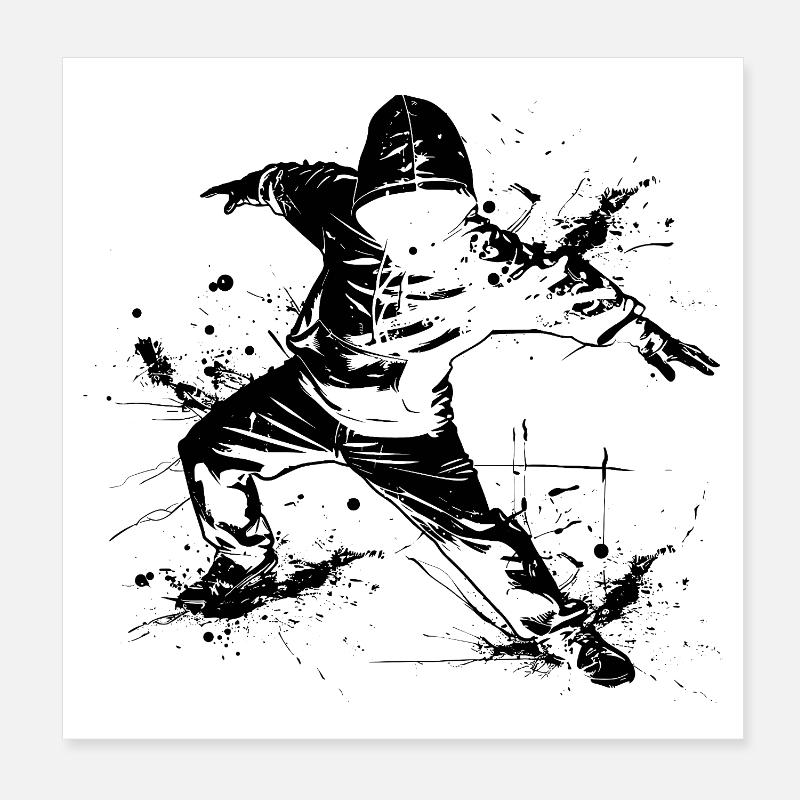 Breakdancer Graffiti Poster 20x20 cm
