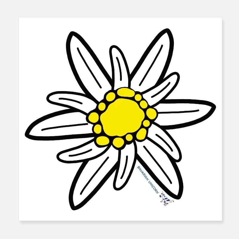 BAYERSK ENHÖRNING - Edelweiss Poster 20x20 cm