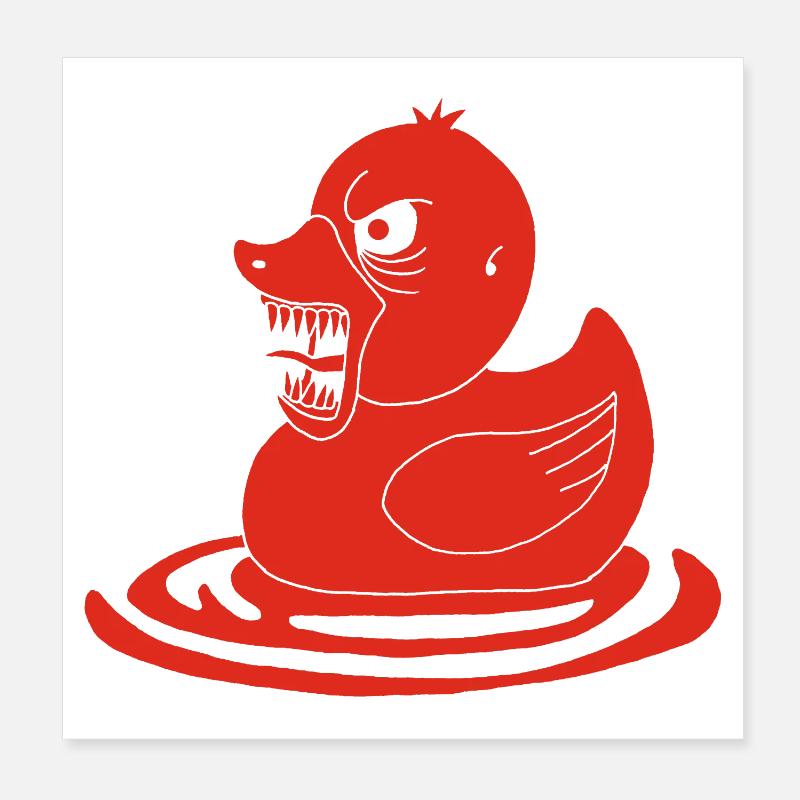 Rote dämonische Ente Poster 20x20 cm