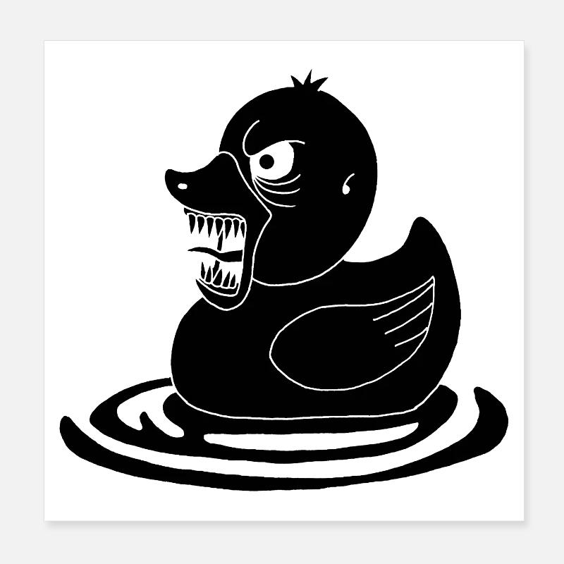 Black Demonic Duck Poster 8" x 8" (20x20 cm)