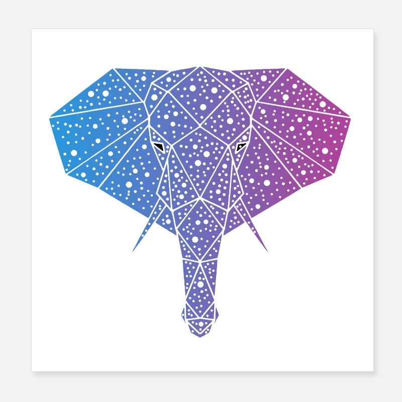 Galactic Elephant Poster 8" x 8" (20x20 cm)