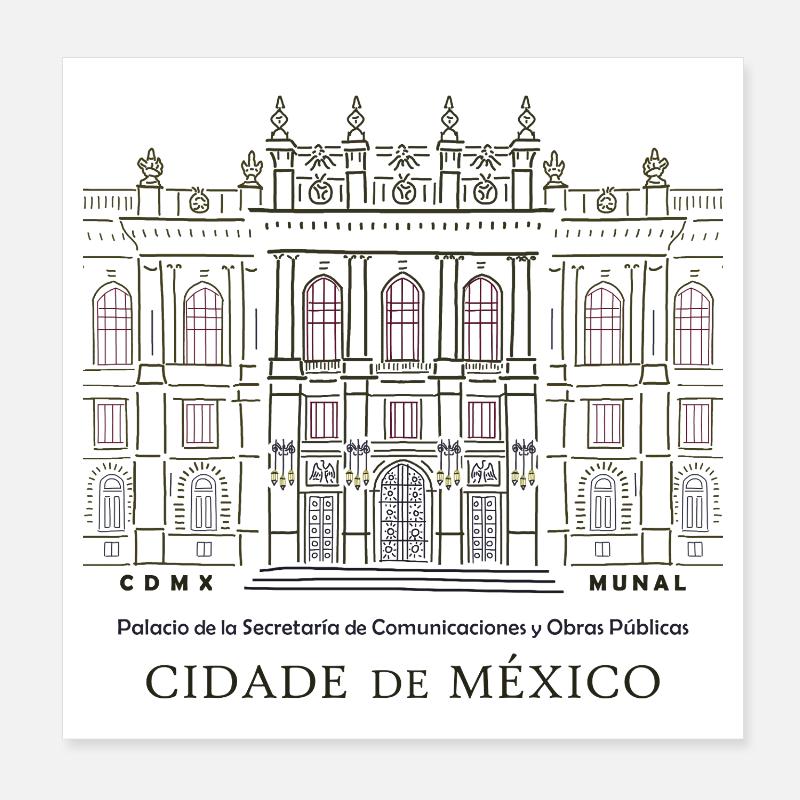 Mexico, Musée d’art, Dessin à la main Poster 20 x 20 cm