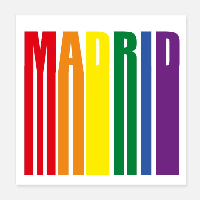 Madrid Spanien Regenbogen Pride Geschenk Poster 20x20 cm