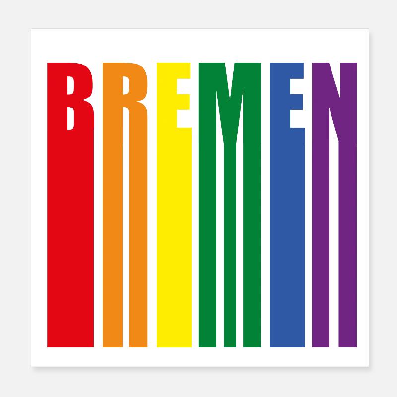 Bremen Regenbogen Pride Geschenk Poster 20x20 cm