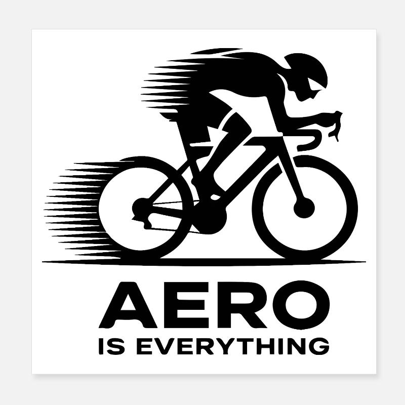 Aero Cyclist Silhouette Gift Poster 8" x 8" (20x20 cm)