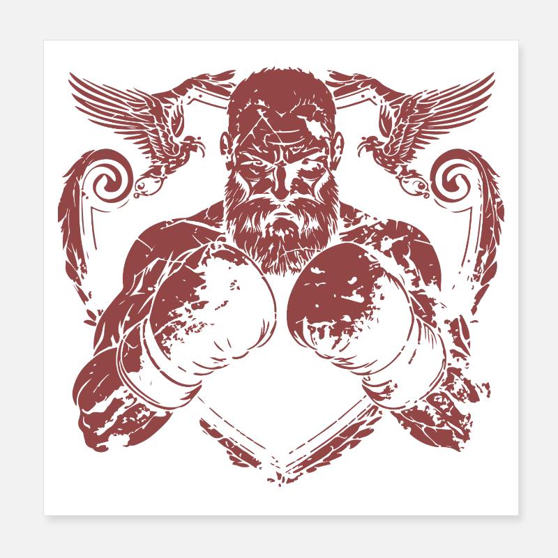wikinger-viking-boxing Poster 20x20 cm
