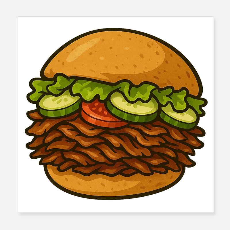 Kebab avec tout Poster 20 x 20 cm