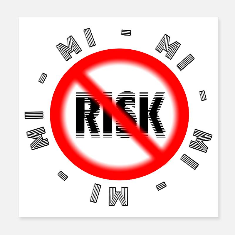 Risikoloser Lebensstil Motiv MI MI MI NO Risk Poster 20x20 cm