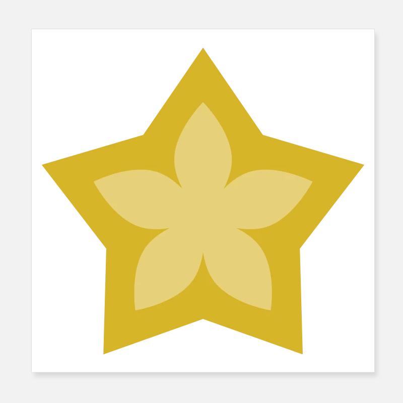 Goldene Sternblume im Eleganten Design Poster 20x20 cm
