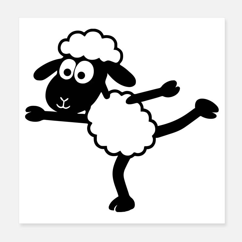 Yoga Schaf Poster 20x20 cm