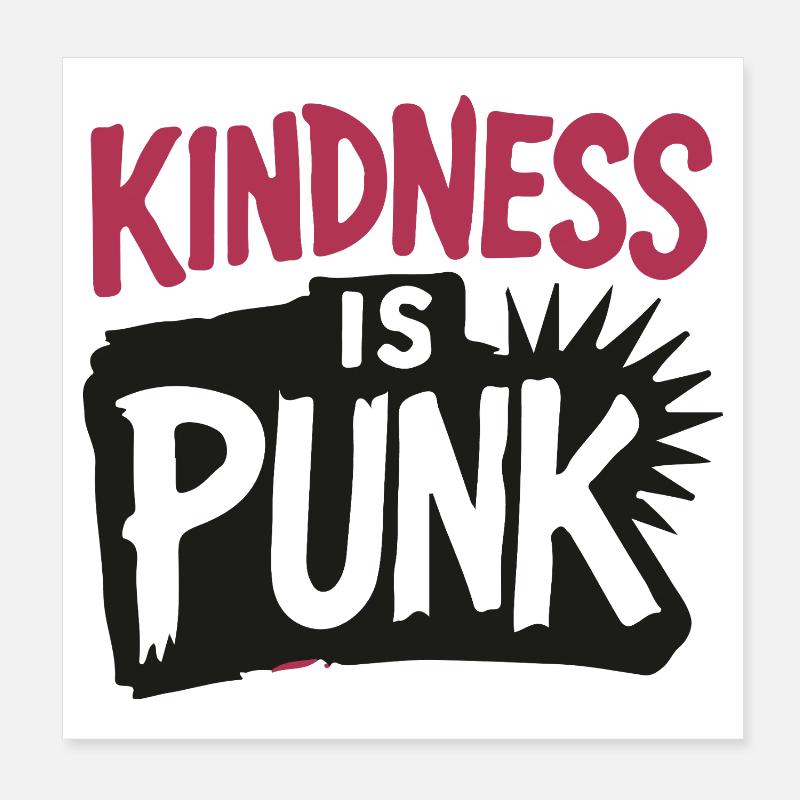 Freundlichkeit ist Punk - Poster 20x20 cm - Weiß