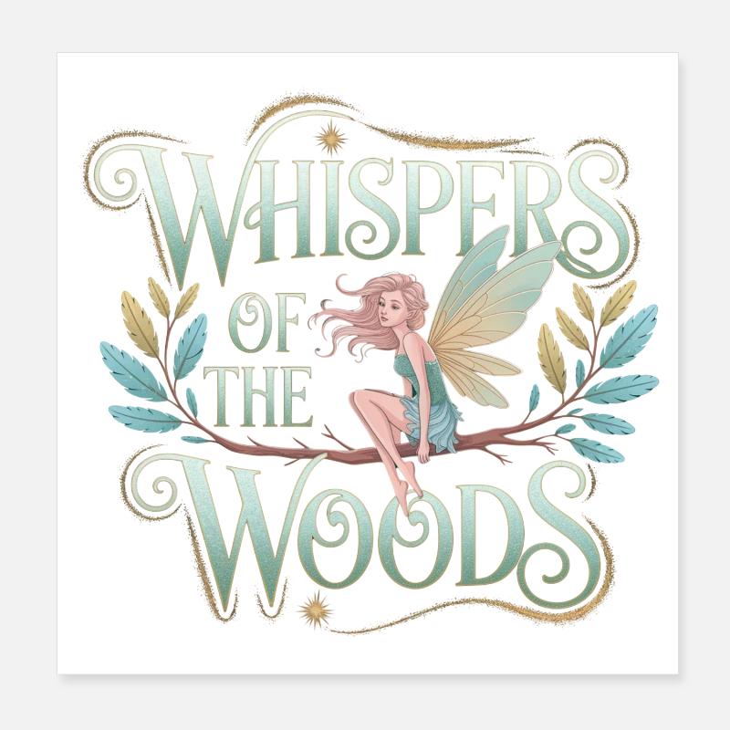Fée de la forêt – Murmures des bois Poster 20 x 20 cm