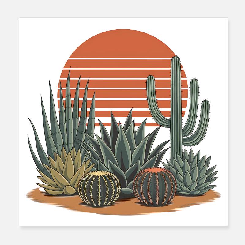 Cactus Boho Nature Poster 20 x 20 cm