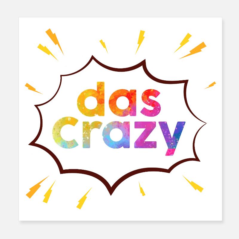 Das Regenbogen Crazy Burst Poster 20x20 cm