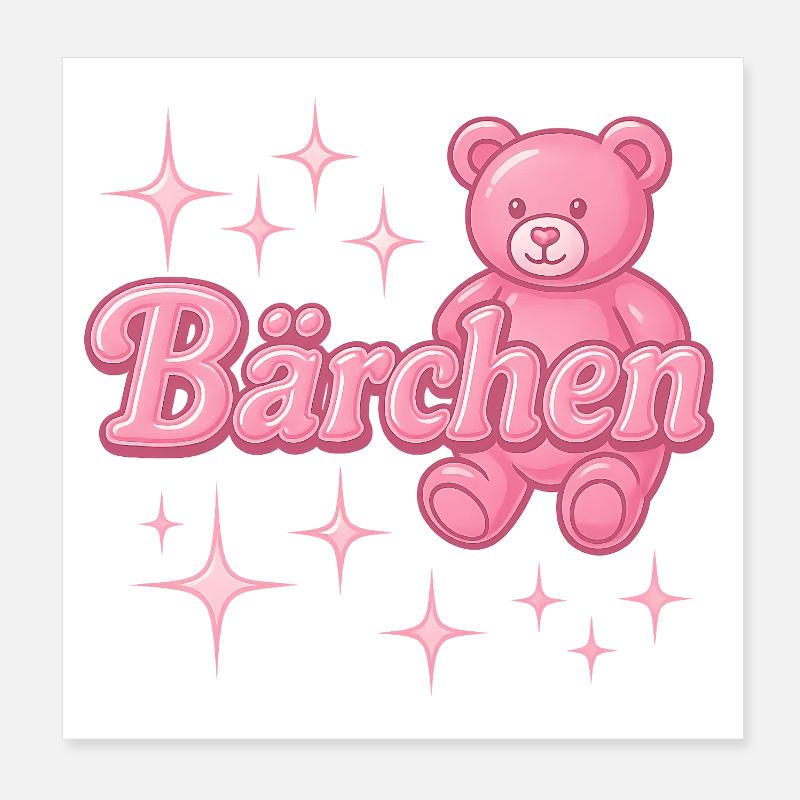 Bear / Y2K Nickname Statement Design Poster 8" x 8" (20x20 cm)